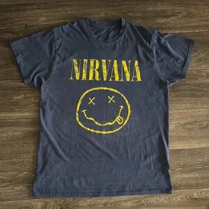 NIRVANA Blue and Yellow Graphic Tee